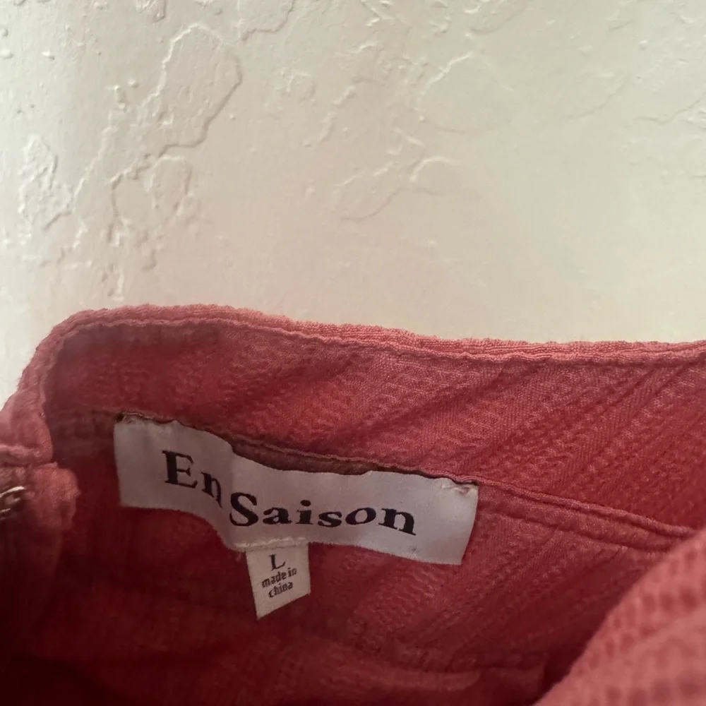 En Saison Pink Tiered Smock Summer Dress Large - Picture 3 of 5